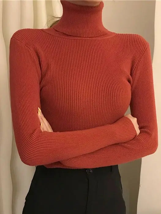 ashmere Soft Turtleneck Sweater - Women's Knitted Pullover Jumper