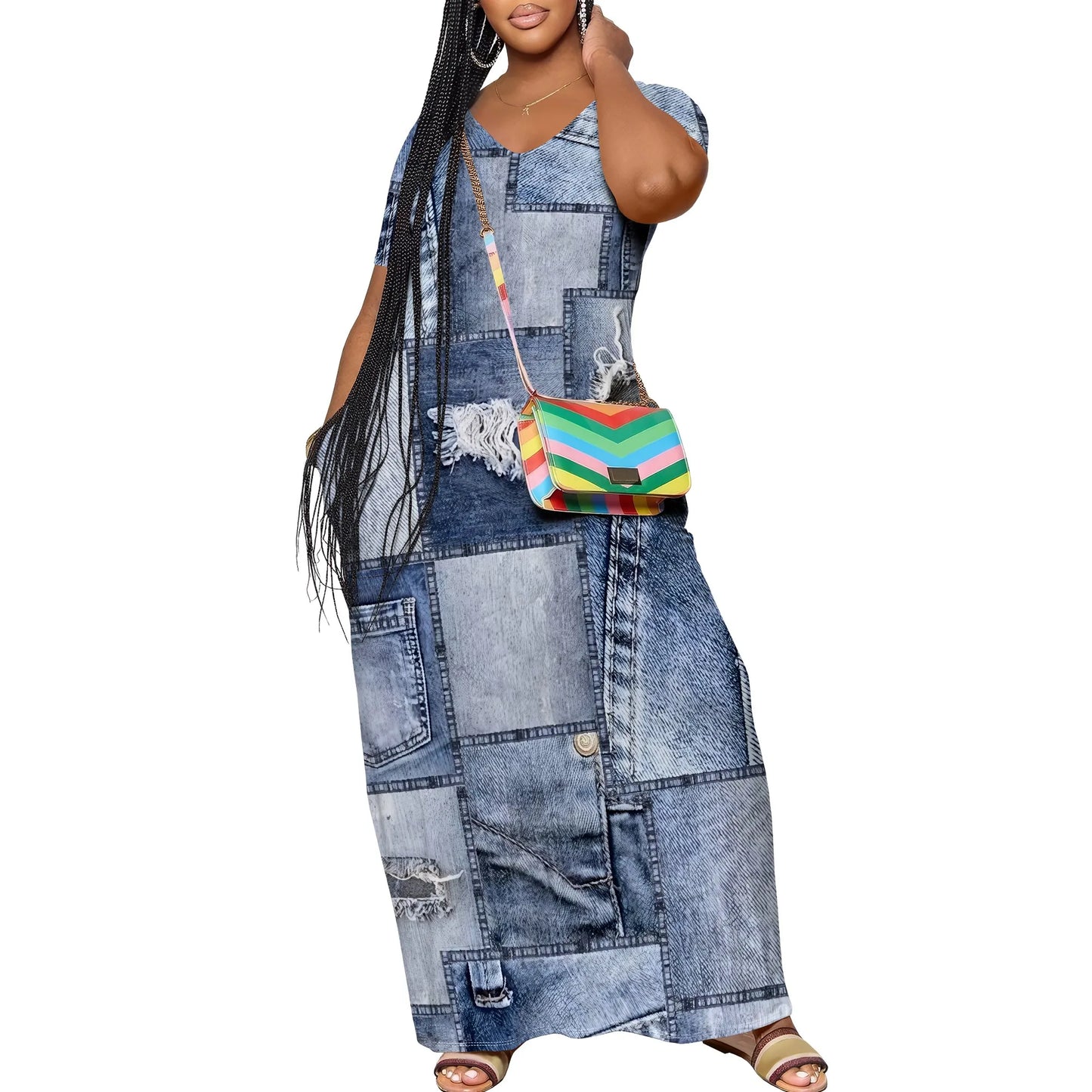 Women's Casual Maxi Sundress with Pockets
