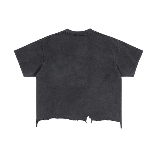 Jabhaus Warm Fires Distressed Cropped Graphic Tee