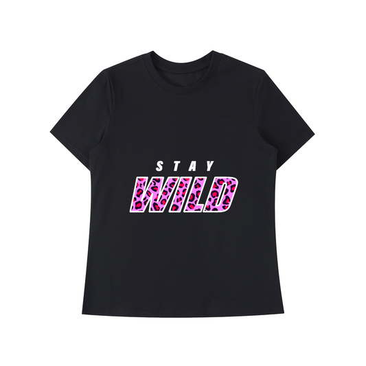 Jabhaus Stay Wild Leopard Graphic T‑Shirt