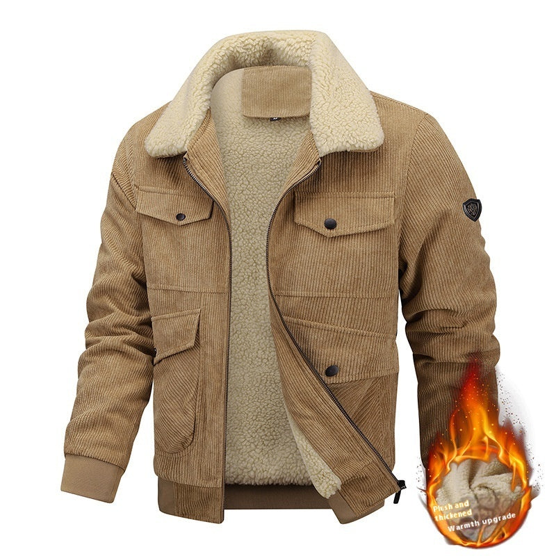 Men’s Winter Fleece Sweatshirt – Warm Round Neck Pullover Solid Color sweater.