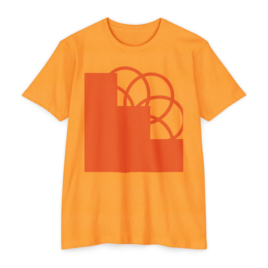 Abstract Orange Geometric Tee — Modern Minimalist Graphic T-Shirt