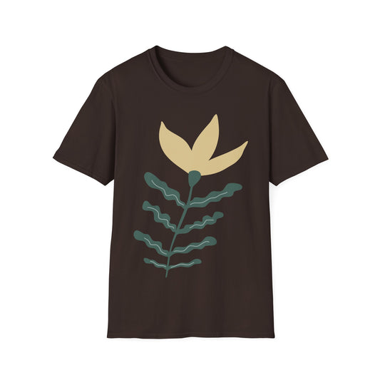 Minimal Botanical Tee — Abstract Flower Graphic T-Shirt