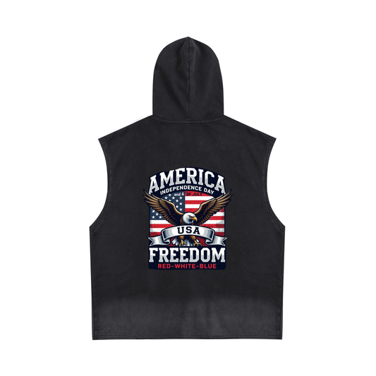 Jabhaus America Freedom Sleeveless Hooded Vest