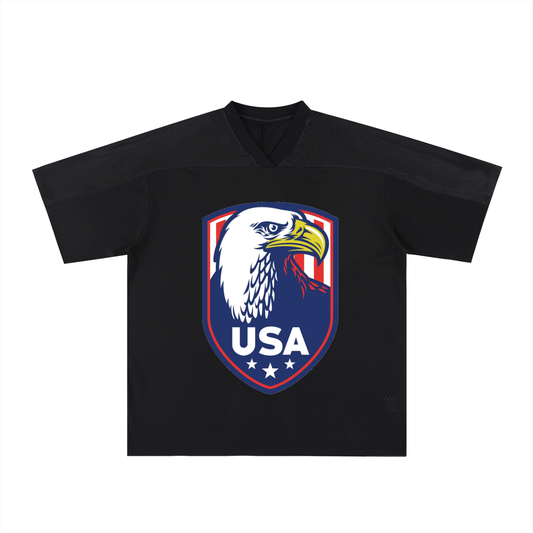 Oversized Mesh V-Neck Soccer Jersey