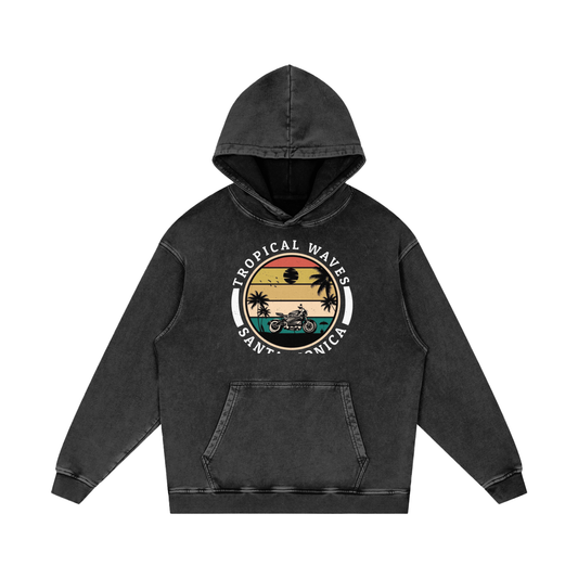 Snow Washed Loose Cotton Hoodie