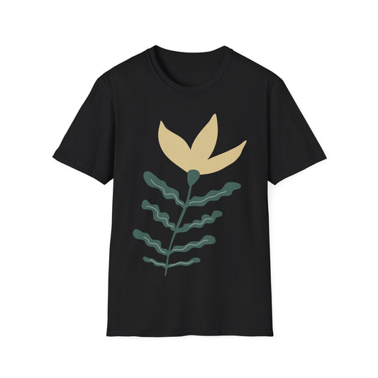 Minimal Botanical Tee — Abstract Flower Graphic T-Shirt