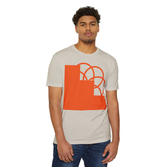 Abstract Orange Geometric Tee — Modern Minimalist Graphic T-Shirt