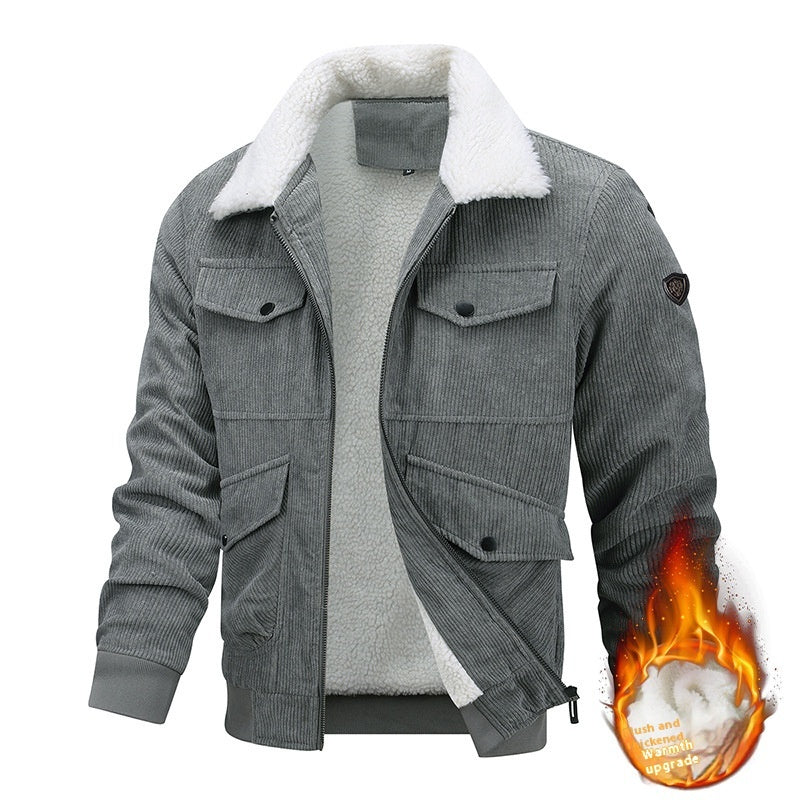Men’s Winter Fleece Sweatshirt – Warm Round Neck Pullover Solid Color sweater.