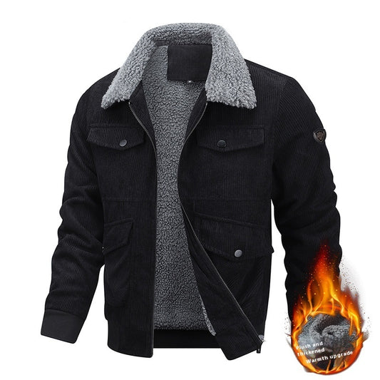 Men’s Winter Fleece Sweatshirt – Warm Round Neck Pullover Solid Color sweater.