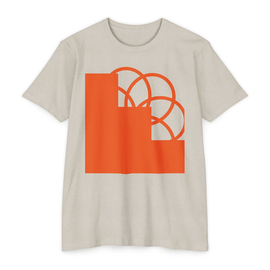Abstract Orange Geometric Tee — Modern Minimalist Graphic T-Shirt