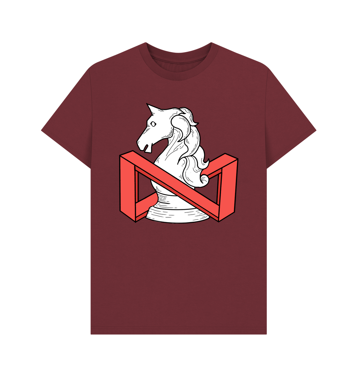 Red Wine Printed T-shirt Front