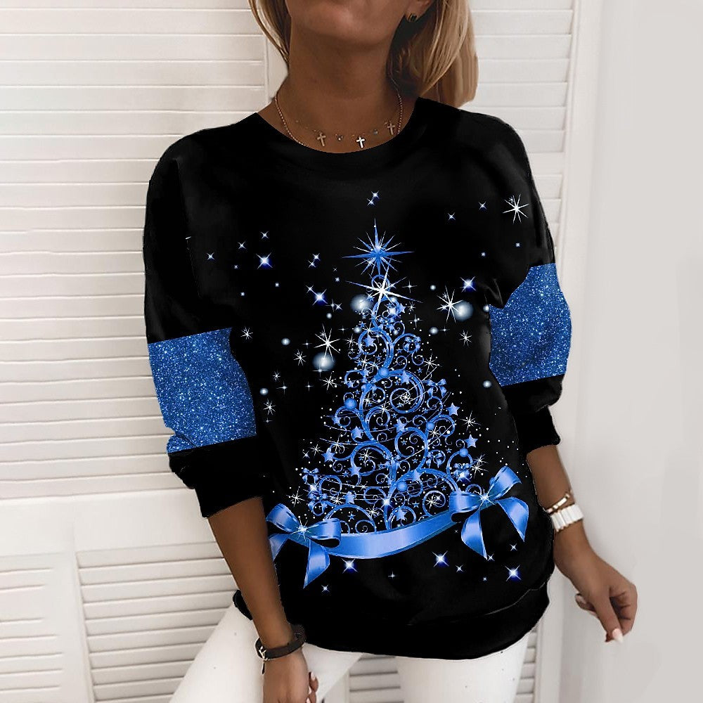 Women's 3D Digital Print Christmas Sweater - Holiday Pullover Sweatshirt