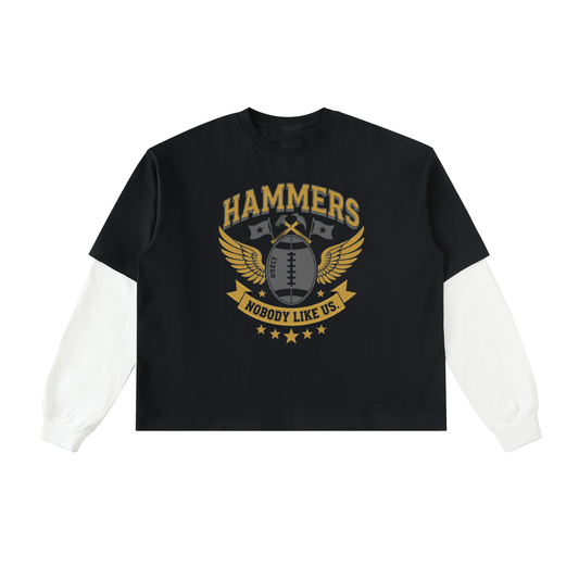 Jabhaus Hammers Football Graphic Layered Long Sleeve Tee