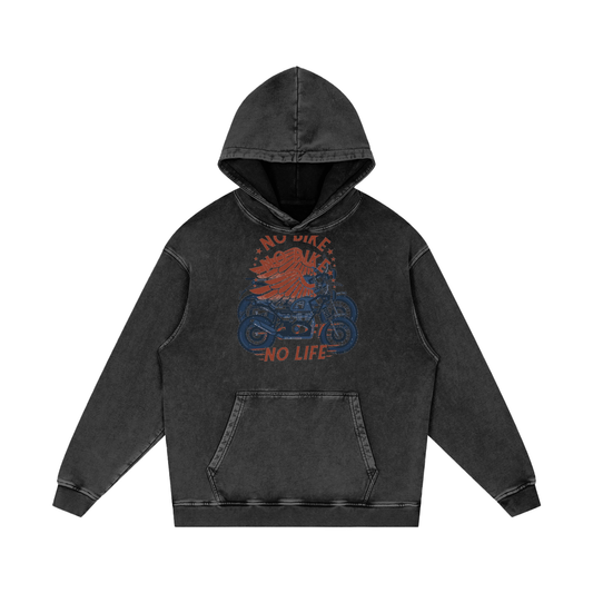 Snow Washed Loose Cotton Hoodie