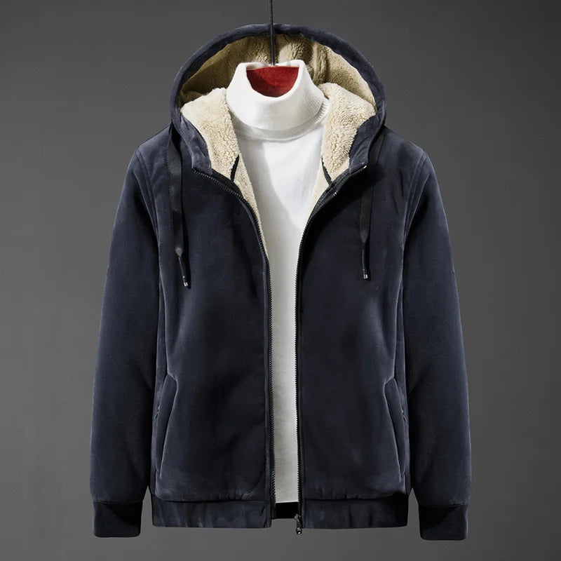 Men's Oversized Lamb Cashmere Hoodie - Soft Fleece Sweatshirt
