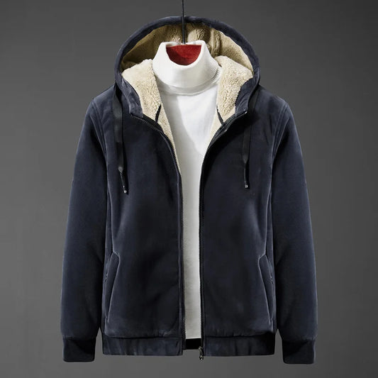 Men's Oversized Lamb Cashmere Hoodie - Soft Fleece Sweatshirt