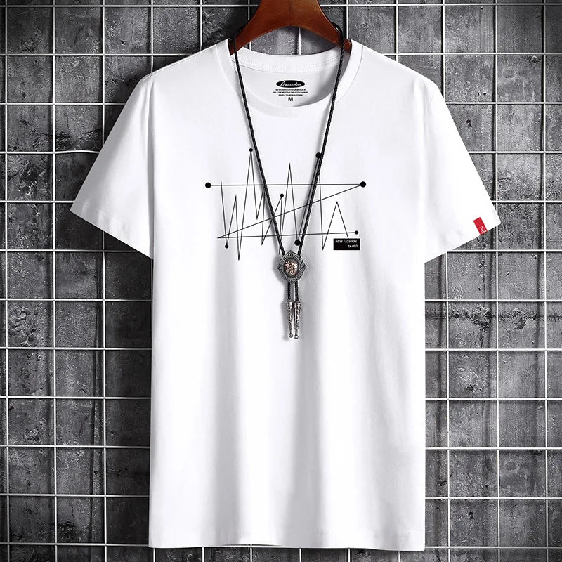 Manga Tshirt Tops Oversize Men Loose Tee 100% Cotton