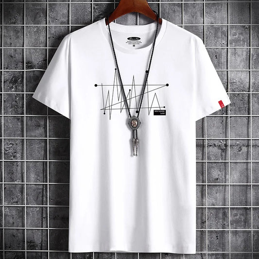 Manga Tshirt Tops Oversize Men Loose Tee 100% Cotton