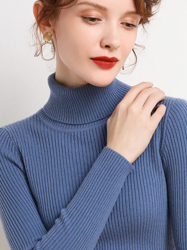 ashmere Soft Turtleneck Sweater - Women's Knitted Pullover Jumper