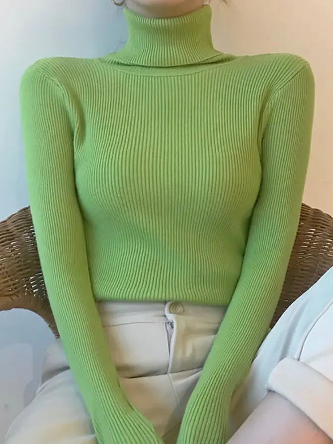 ashmere Soft Turtleneck Sweater - Women's Knitted Pullover Jumper