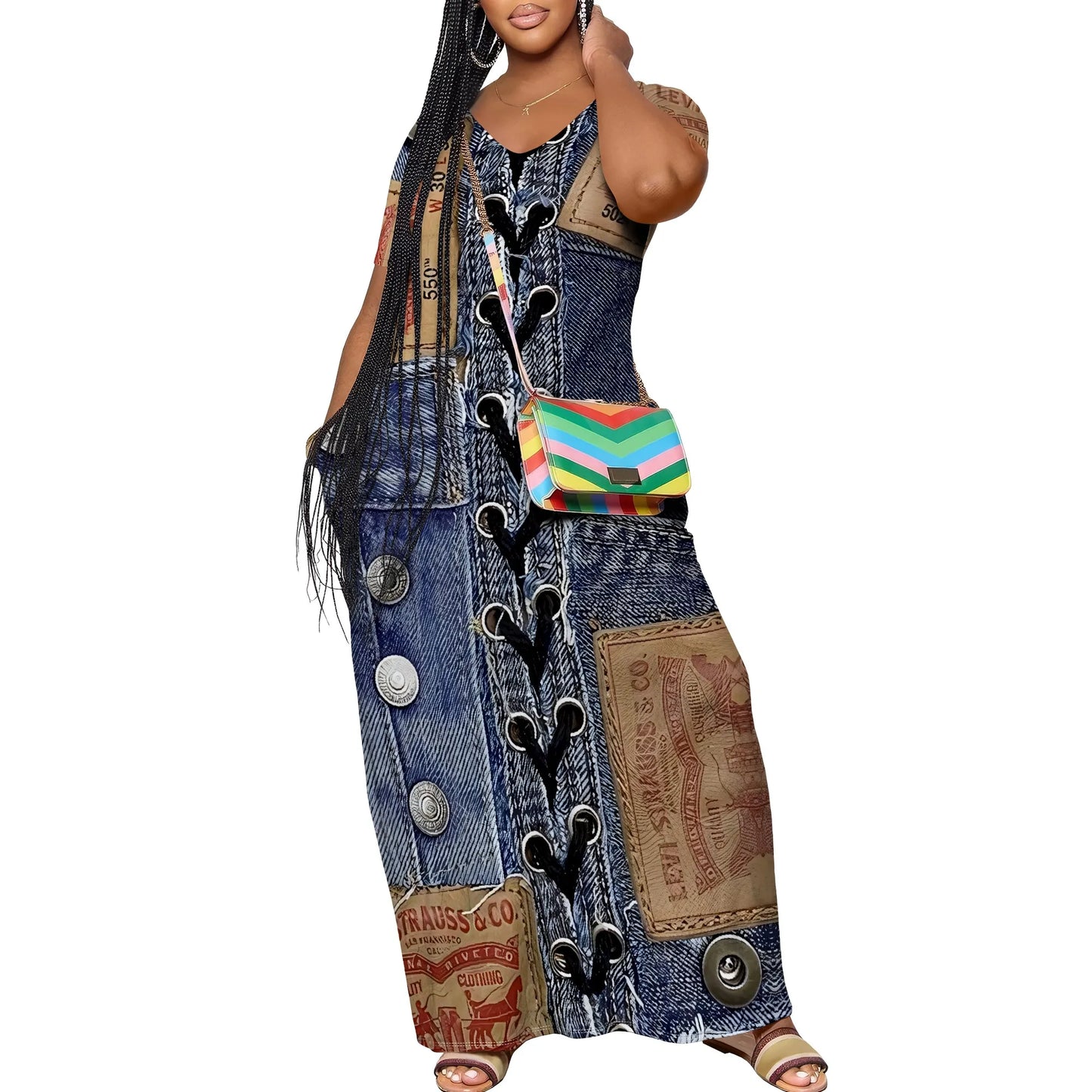 Women's Casual Maxi Sundress with Pockets