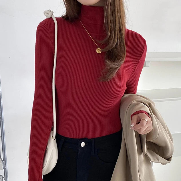 ashmere Soft Turtleneck Sweater - Women's Knitted Pullover Jumper