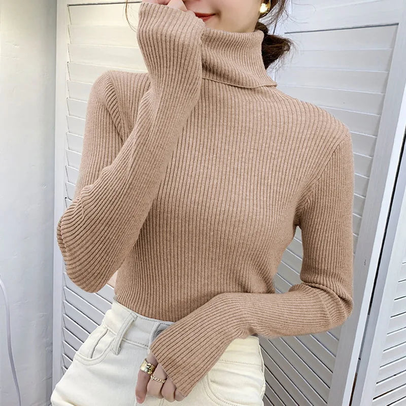 ashmere Soft Turtleneck Sweater - Women's Knitted Pullover Jumper