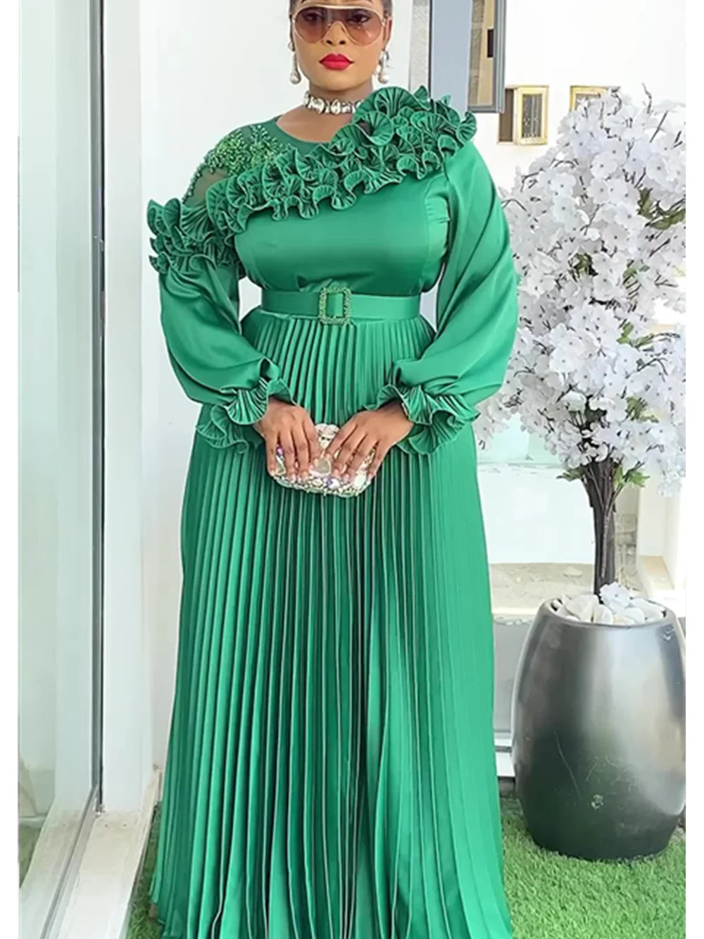 Plus Size African Dashiki Dress | Elegant Ankara Wedding Party Gown