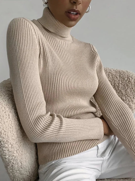 ashmere Soft Turtleneck Sweater - Women's Knitted Pullover Jumper