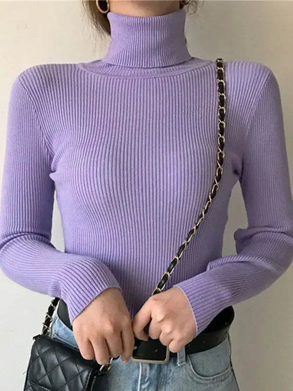 ashmere Soft Turtleneck Sweater - Women's Knitted Pullover Jumper