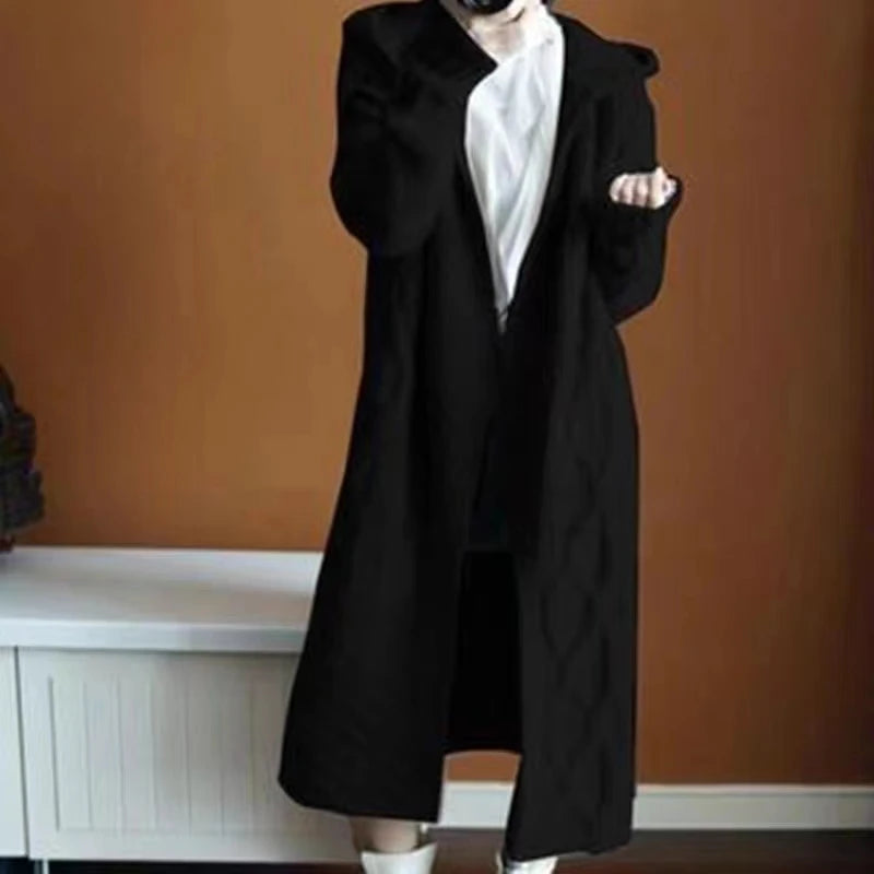 Women fashion knitted warm Long Sleeve Loose hooded Cardigan