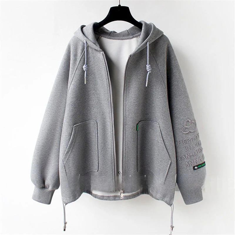 Women's Cute Hooded Cardigan - Y2K Oversized Hoodie Jacket