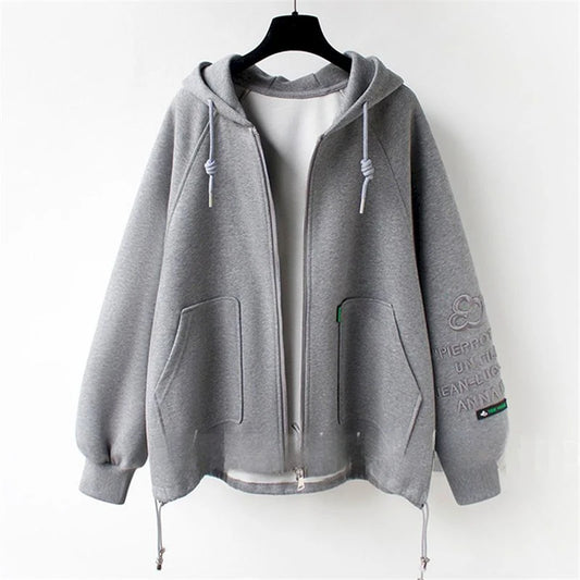 Women's Cute Hooded Cardigan - Y2K Oversized Hoodie Jacket