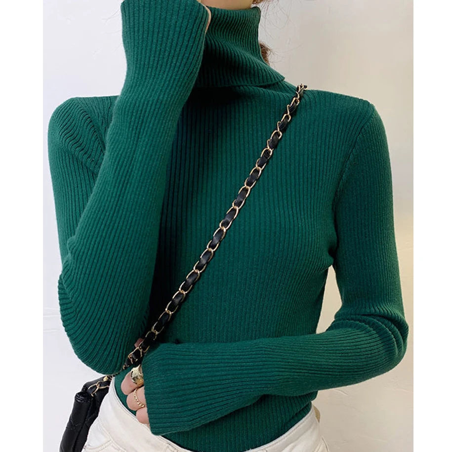 ashmere Soft Turtleneck Sweater - Women's Knitted Pullover Jumper