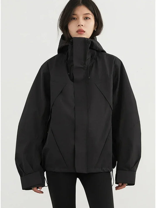 CHIC VEN Women's Hooded Sports Jacket - Windproof Autumn Winter Coat