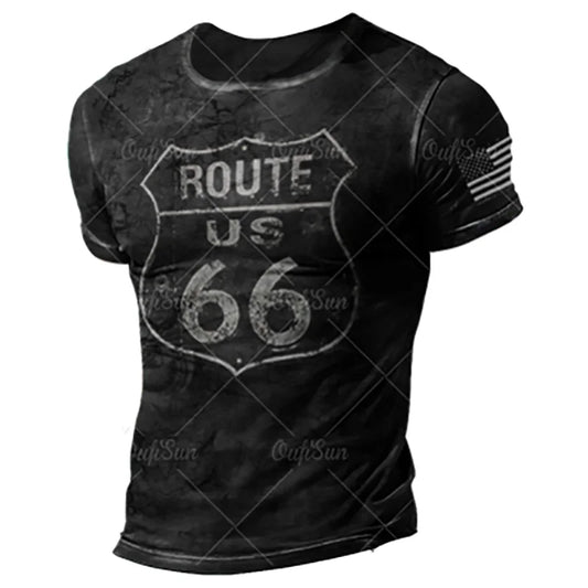 Vintage Men's Summer Loose Fit T-Shirt - Casual Round Neck Tee