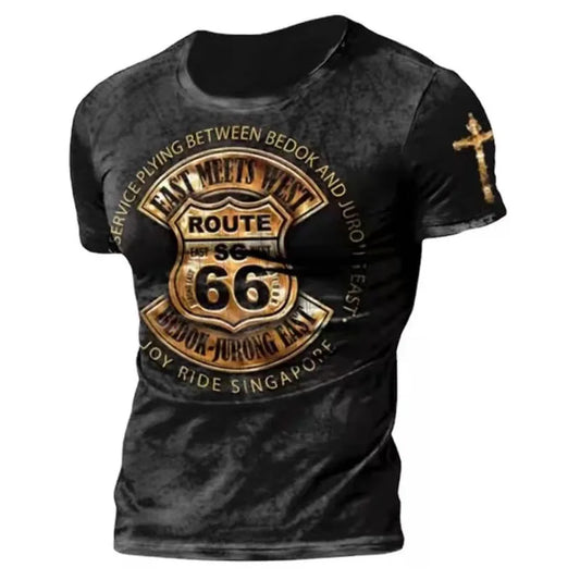 Vintage Men's Summer Loose Fit T-Shirt - Casual Round Neck Tee