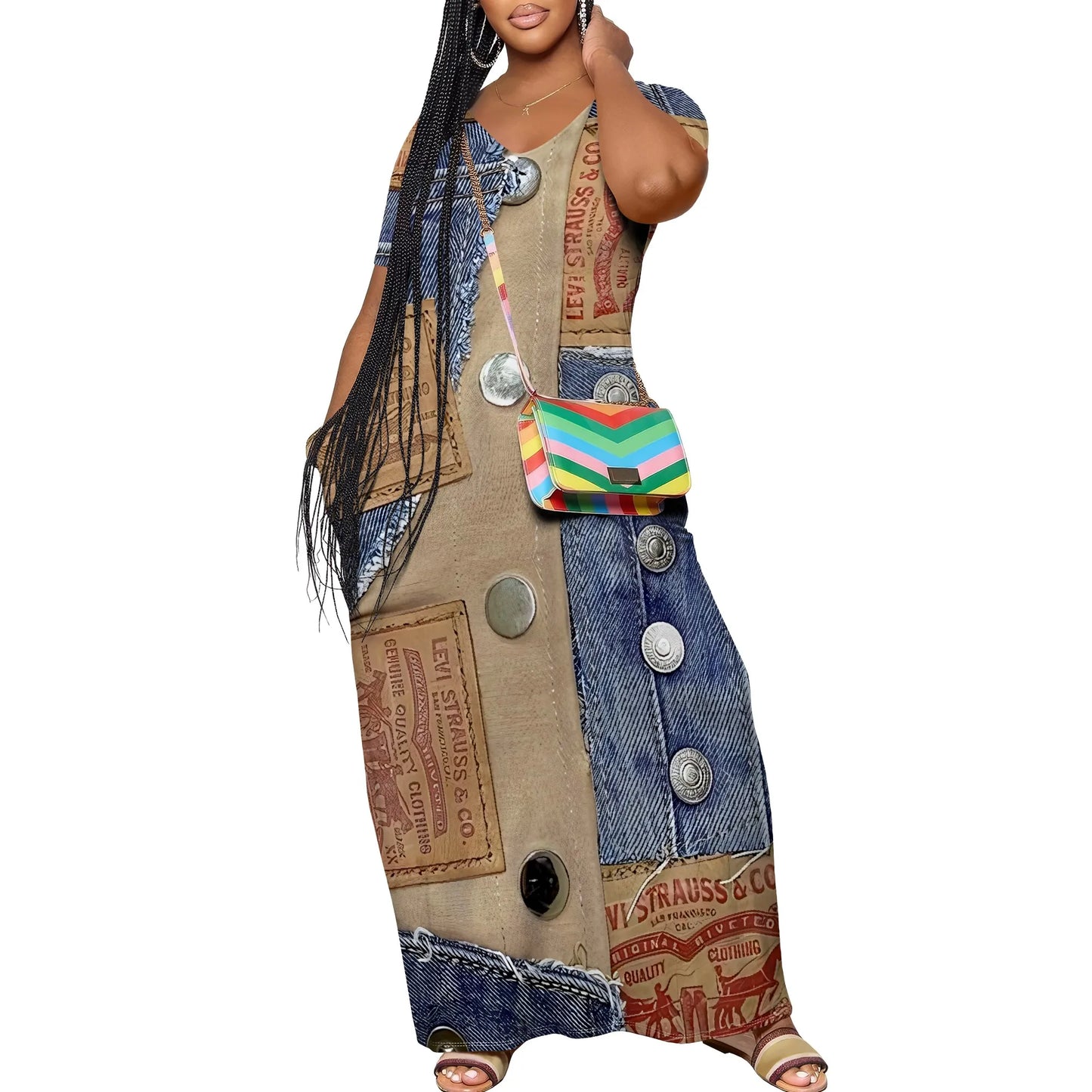 Women's Casual Maxi Sundress with Pockets