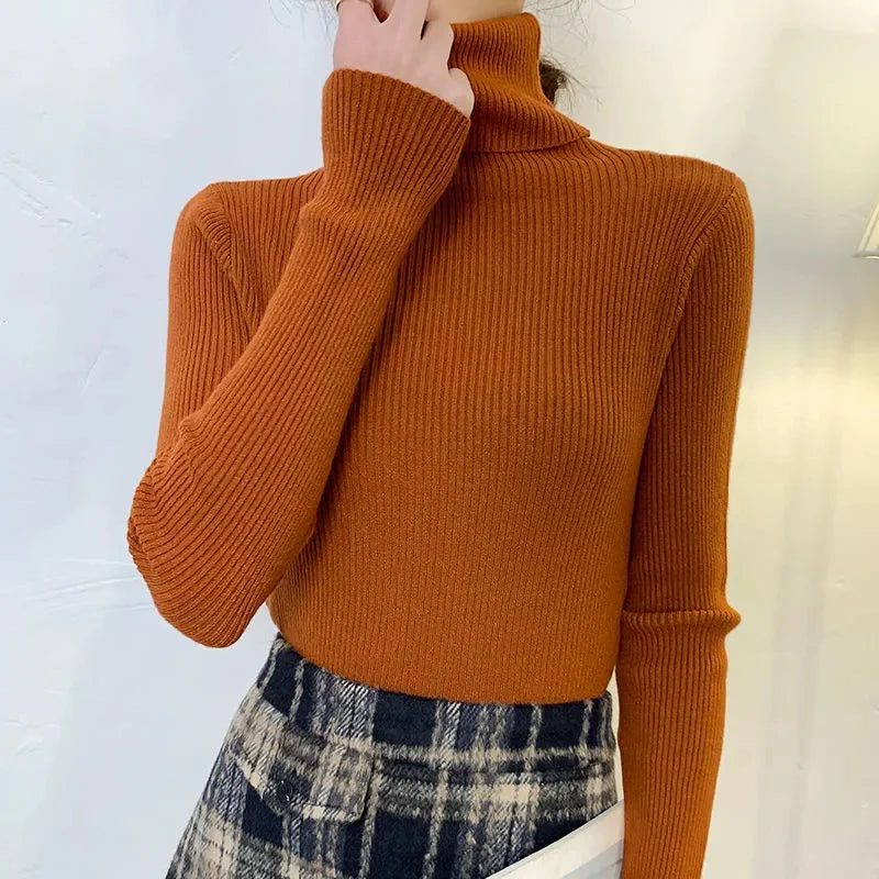 ashmere Soft Turtleneck Sweater - Women's Knitted Pullover Jumper