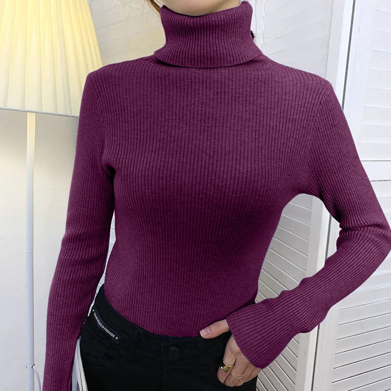 ashmere Soft Turtleneck Sweater - Women's Knitted Pullover Jumper