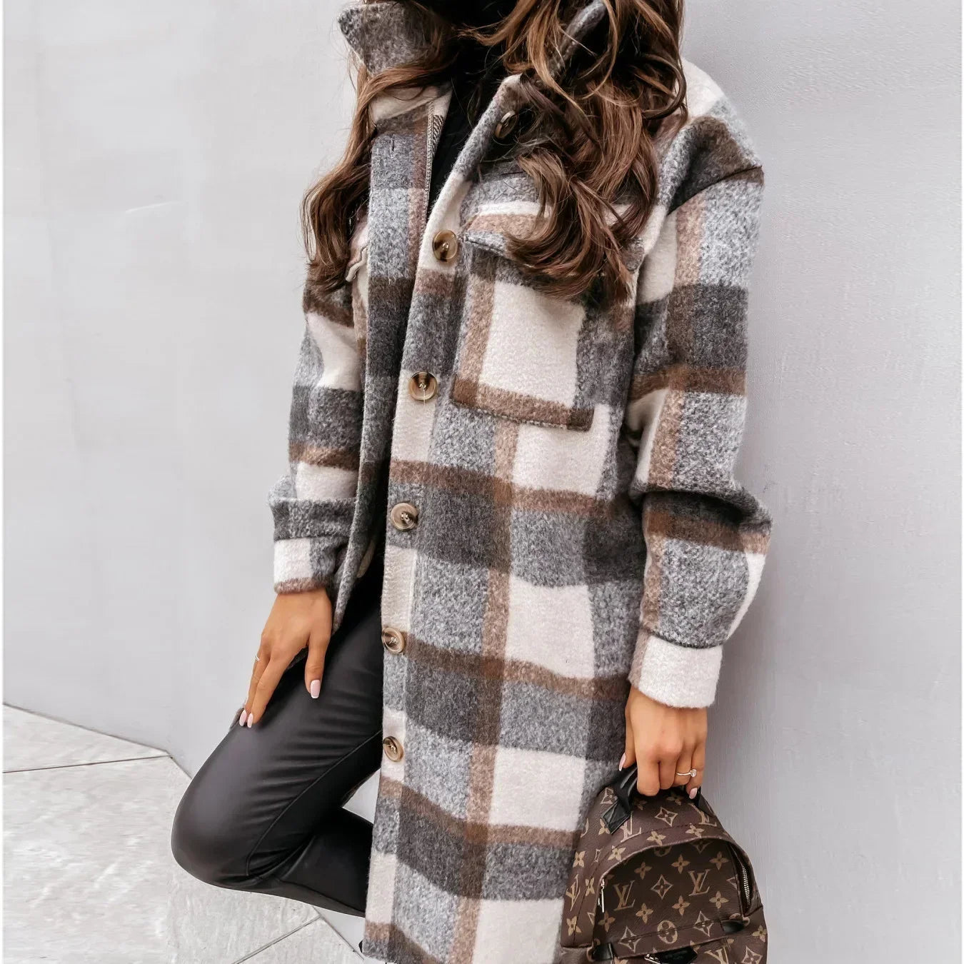 Single Breasted Trench Coat  Long Autumn Winter Women Overcoat Coat
