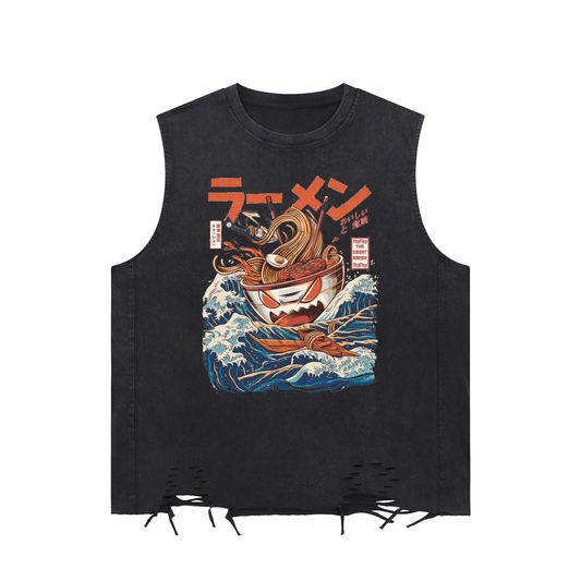 Snow Washed Raw-Hem Tank Top