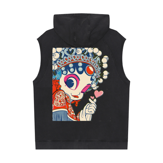Snow Washed Sleeveless Hoodie