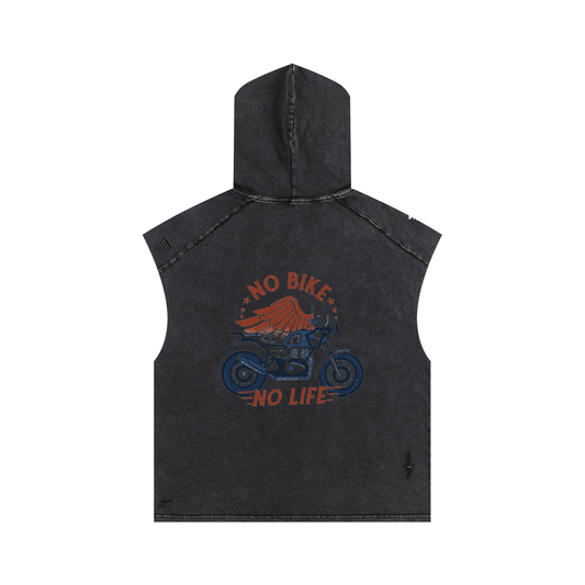 Snow Washed Boxy Hooded Tank Top