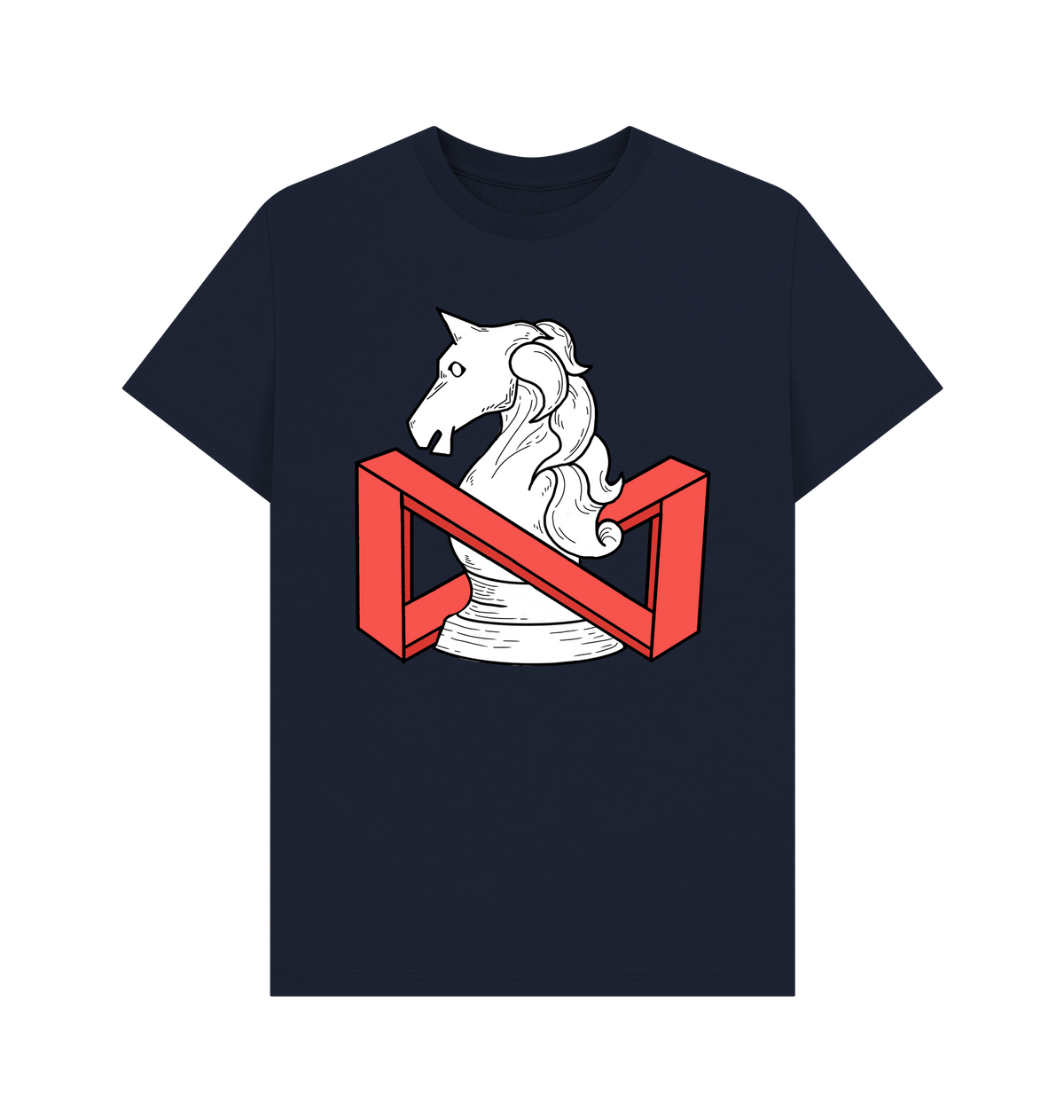 Navy Blue Printed T-shirt Front