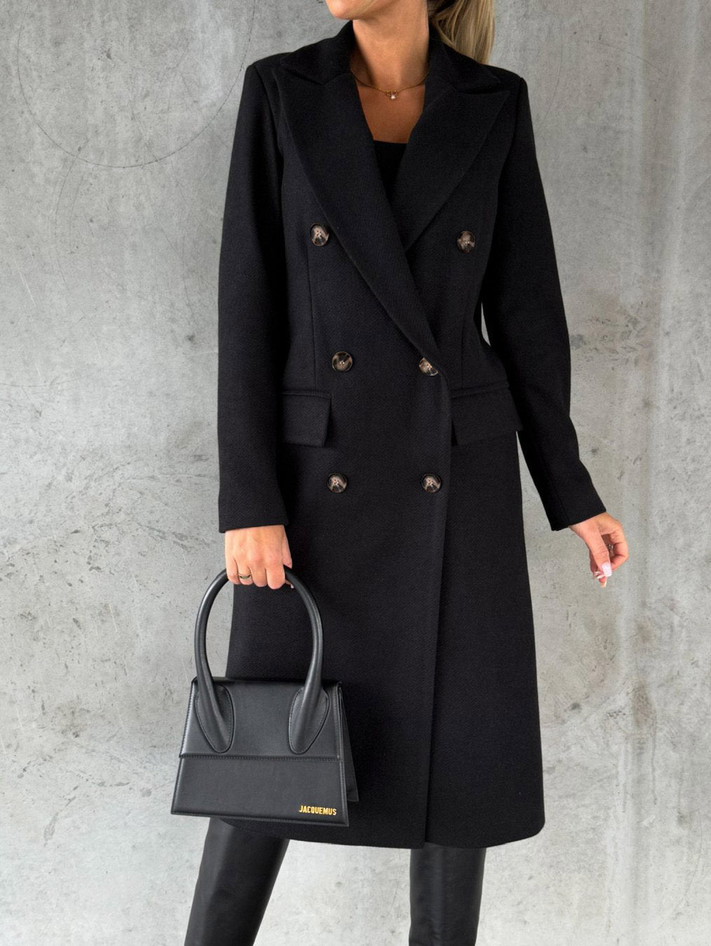Women's Double-Breasted Long Coat - Winter Slim Lapel Jacket