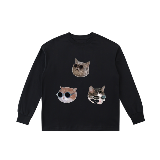 Jabhaus Cool Cats Sunglasses Graphic Long Sleeve Tee