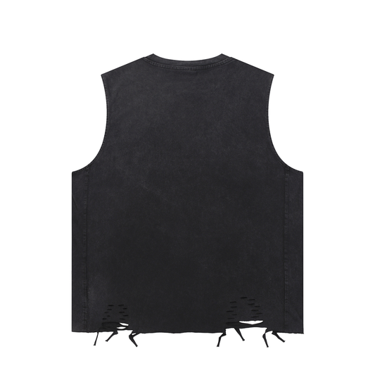 Jabhaus "You Me Together" Retro Heart Graphic Distressed Tank Top