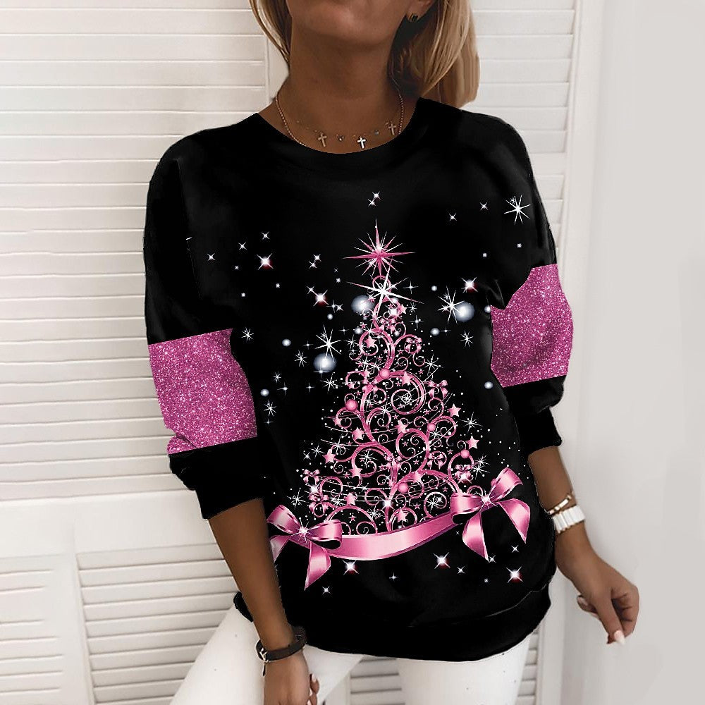 Women's 3D Digital Print Christmas Sweater - Holiday Pullover Sweatshirt